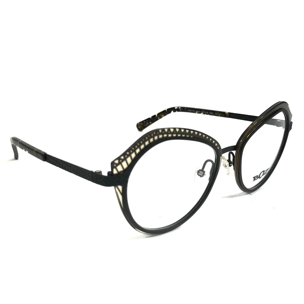 BOZ Eyeglasses Frames IVETTE 5000 Black Clear Beige Cat Eye Full Rim 52-18-140
